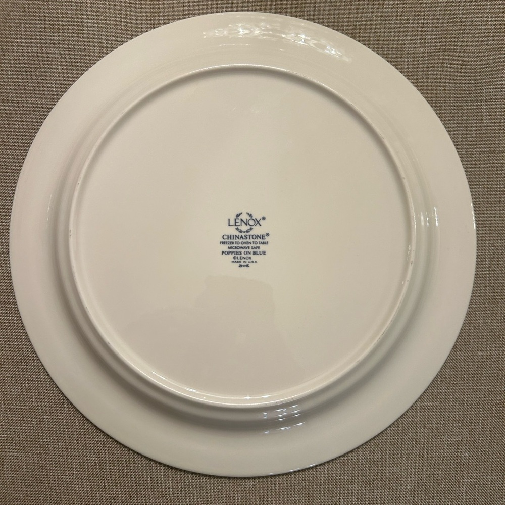Vintage Lenox Poppies on Blue Chinastone dinner plates perfect set of 3 - Picture 4 of 5